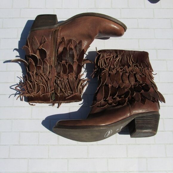 ANTHROPOLOGIE Sheridan Mia Sienna Calf HaiR Fringe - Picture 2 of 5